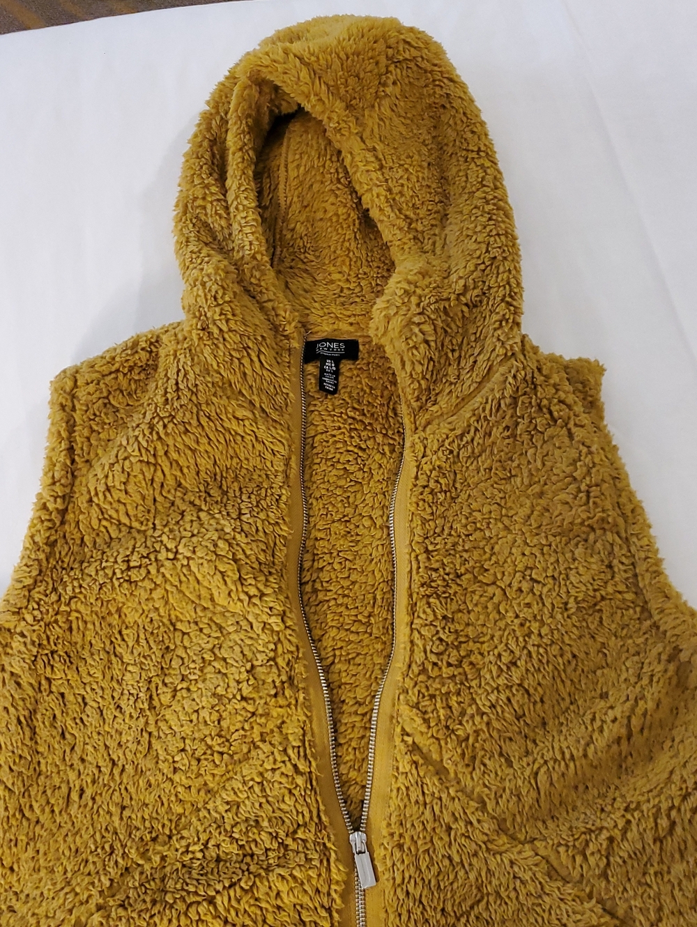 Jones New York Mustard Sherpa Zip Hoodie